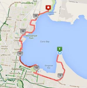 map my ride corio bay route